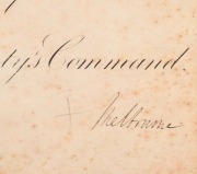 THE STORY OF BENJAMIN BAYLY (1797-1850), First Lieutenant, 21st Regiment of Foot, Van Diemen's Land and resident of "RUNNYMEDE", north of Hobart. A remarkable group of five original vellum documents recording Bayly's service career - 6