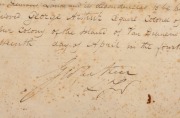 THE STORY OF BENJAMIN BAYLY (1797-1850), First Lieutenant, 21st Regiment of Foot, Van Diemen's Land and resident of "RUNNYMEDE", north of Hobart. A remarkable group of five original vellum documents recording Bayly's service career - 8