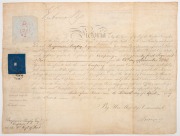 THE STORY OF BENJAMIN BAYLY (1797-1850), First Lieutenant, 21st Regiment of Foot, Van Diemen's Land and resident of "RUNNYMEDE", north of Hobart. A remarkable group of five original vellum documents recording Bayly's service career - 9