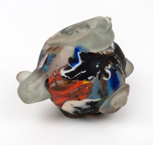 DON WREFORD Australian art glass sculpture, signed "DON WREFORD 1993", gifted by the artist to the current vendor, ​​​​​​​14cm high.