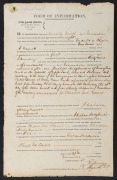 PORT PHILLIP DISTRICT: An 1848 police form, 33 x 20cm, documenting a &pound;20 fine issued to one Abraham Hodgkinson, licensed publican, for the infraction of having closed his business for a total of four days, together with an 1850 witnessed declaration regar