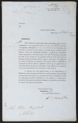 PORT PHILLIP DISTRICT: An 1848 police form, 33 x 20cm, documenting a &pound;20 fine issued to one Abraham Hodgkinson, licensed publican, for the infraction of having closed his business for a total of four days, together with an 1850 witnessed declaration regar - 3