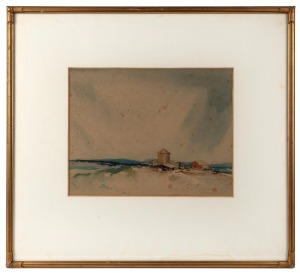RALPH MALCOLM WARNER (1902-1966), (untitled farm scene), watercolour, signed lower right "R. Malcolm Warner, '32", 24 x 30cm, 48 x 53cm overall.
