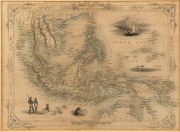 "MALAY ARCHIPELAGO OR EAST INDIA ISLANDS" antique hand-coloured map showing Northern Australian and South East Asia, circa 1851, attractively framed and glazed, 40 x 60cm overall. - 2