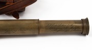 An antique English six drawer expandable pocket telescope in original leather case, 19th century - 2