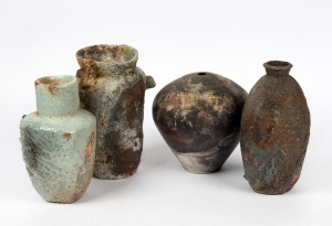 Four assorted Australian studio pottery vases, various makers, the largest 26cm high