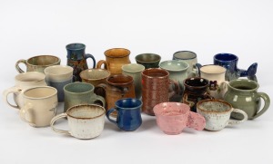 Twenty two assorted pottery mugs including an example by GERRY WEDD, signed "Wedd, 2006".