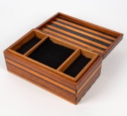 A vintage Australian timber sample wood box with lift-out tray, mid 20th century, 11cm high, 30cm wide, 17cm deep - 2
