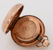 ROBERT ROLLASON of Sydney, antique 9ct gold sovereign case with engraved decoration, early 20th century, 4.5cm high including bow, 15.7 grams total. - 3