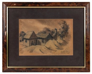 ARTIST UNKNOWN, Broadmeadows, Will Will Rock, pen and watercolour on paper, signed lower left "D. G. 1856", titled lower right, 16 x 24cm, 31 x 39cm overall.