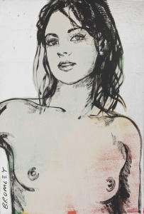 DAVID BROMLEY (1960 - ), (untitled female nude), acrylic on canvas, signed lower left "Bromley", 91 x 61cm