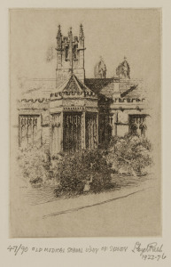 LLOYD REES (1895-1988), Old Medical School, University of Sydney, dry point etching, 47/90, signed and titled in the lower margin, ​​​​​​​image size 15 x 10cm, sheet size 52 x 38cm