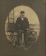 An antique framed portrait photograph of a sea captain, 19th century, housed in an antique maple frame with gilt slip and mount, ​​​​​​​44 x 40cm overall - 2
