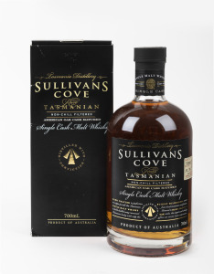 SULLIVANS COVE Tasmanian Single Cask Malt Whisky Non Chill Filtered (American Oak Cask Matured), Barrel No. TD0042, Bottle No. 86/525, barrel date 04/10/2005, bottled date 07/11/2016, 700ml, (one bottle) in original box.
