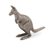 STOKES & SONS of Melbourne antique Australian silver plated kangaroo statue, early 20th century, ​​​​​​​13cm high, 13cm wide.