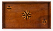 An antique Australian cedar serving tray inlaid with blackwood, maple and ebony, 19th century, ​​​​​​​65cm wide.