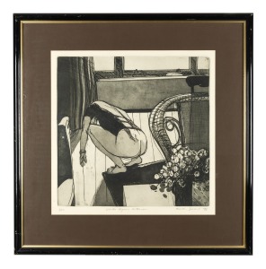 BRIAN SEIDEL (1928-2019), Winter Figure Interior, lithograph, 6/25, signed lower right "Brian Seidel, '77", 54 x 54cm, 80 x 79cm overall