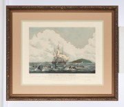 SOUTH SEA WHALE FISHERY, hand-coloured engraving attractively framed and mounted, ​​​​​​​72 x 84cm overall - 2