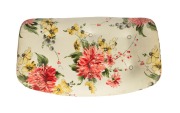 FEATHERSTON Contour vintage Australian footstool with floral vinyl covering, circa 1957, 42cm high, 61cm wide. - 2