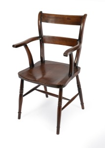 An antique Australian cedar spade back carver chair, 19th/20th century, 51cm across the arms.