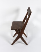 An unusual Australian hardwood dining chair with cross stretcher construction, 20th century, ​​​​​​​85cm high. - 2