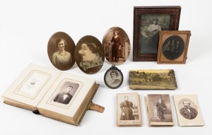 CARTES-DE-VISITE: More than forty cartes-de-visite either loose or in album, plus seven other photographs, including one daguerreotype.