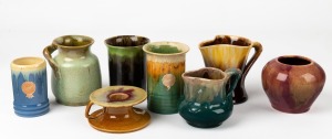 REMUED and PAMELA group of assorted glazed pottery vases, jugs and candle holder, (8 items), the largest 10cm high
