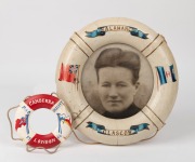 "THE SALAMANCA" novelty light buoy picture frame with portrait photograph of a lady; together with a souvenir life buoy ornament for the P. & O. Canberra, 20th century, (2 items), 29cm and 13cm diameter.