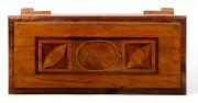 An attractive Australian timber box with parquetry inlaid decoration made from various Australian hardwood timbers including musk, blackwood, cedar and eucalypt, 20th century, ​​​​​​​20cm high, 46cm wide, 21cm deep. - 2