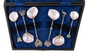 FEDERATION set of six Australian silver and shell spoons in fitted box, by William Gallimore & Sons, who are known to have produced silverware, though they appear not to be linked to any government-controlled assaying in Australia, circa 1900, the box 23c