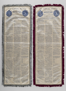 ROYAL HOBART REGATTA SILK PROGRAMMES 1868-1963: A collection of twenty-eight fringed silk souvenir programmes, each documenting all the races, entrants, prize monies, and officials; notable years include 1938 100th anniversary Regatta, 1942 300th annivers