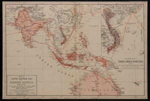 Seven assorted antique mounted maps and engravings focusing on Australia and the South Pacific, 19th century,