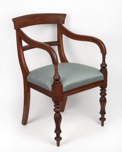 An antique Australian cedar spade back carver chair, circa 1850, 47cm wide.