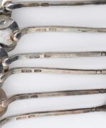 HARRIS & SON set of six Australian silver coffee spoons adorned with wildflower finials, stamped "STG", approximately 10cm long, 53 grams total - 3