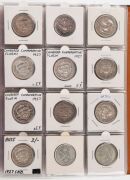 A duplicated range in a Dansco album; noted 1937 Crowns (10), pre-1946 florins (13), various lower denominations including Half-pennies and Pennies; mixed condition. (Total: 108). - 4