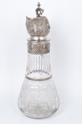 An antique cut crystal claret jug with ornate Continental silver mounts, 19th century, 35cm high. - 3