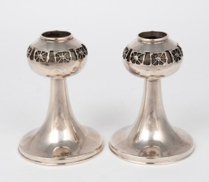 PENTTI SARPENIVA pair of Finnish silver candlesticks, stamped "P. SARPANEVA ", 9.5cm high, (weighted bases)