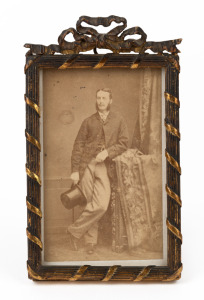 KING LEOPOLD II of Belgium, carte-de-visite photograph housed in an attractive antique French gilt bronze standing frame, 19th century. Leopold is often referred to as the tyrant that ruled over the Congo Free State in Africa with a level of cruelty and b