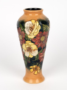 MOORCROFT floral porcelain vase, by E. Bossons, circa 1998, factory mark and signatures to base, ​​​​​​​21cm high.