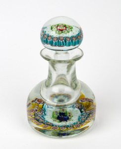 A vintage Continental glass millefiori bottle, 19th/20th, 17cm high.