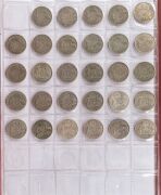 An album containing mainly a duplicated range of Australian and Great Britain Florins, Threepences, Sixpences, Shillings and some Half-Crowns; some heavy duplication and a few N.Z., etc. have crept in. Worth a look! (Total: 370+). Mixed condition. - 2
