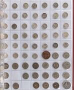 An album containing mainly a duplicated range of Australian and Great Britain Florins, Threepences, Sixpences, Shillings and some Half-Crowns; some heavy duplication and a few N.Z., etc. have crept in. Worth a look! (Total: 370+). Mixed condition. - 5