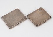 Two sterling silver cigarette cases, early 20th century, the larger 8.5cm wide, 160 grams total.