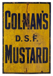 "COLMAN'S MUSTARD" antique tin enamel advertising sign, early 20th century, ​​​​​​​92 x 61cm.