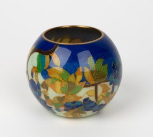 A plique-a-jour spherical vase, 20th century, ​​​​​​​8cm high.