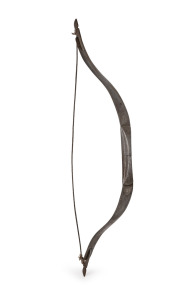 An antique bow, beautifully crafted in steel with silver inlaid Arabesque decoration, Northwest Indian origin, 18th/19th century, ​​​​​​​note: later string, 74cm long.
