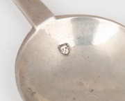 A 17th century sterling silver spoon, marks rubbed but possibly Norwich circa 1643, or Welsh circa 1680, 19cm long, 42 grams. - 2