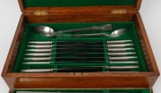 Ottoman silver cutlery set with English Sheffield steel blades, housed in a fitted canteen, made for the last Sultan of the Ottoman Empire ABDUL HAMID II and stamped with the tughra of the Sultan. This box of cutlery was once part of a much larger service - 2