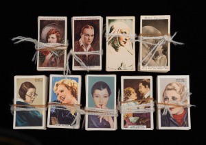 CIGARETTE & TRADE CARDS: Complete sets, mainly in G/VG condition, comprising of Gallaher "Portraits of Famous Stars", "Film Partners" and "Champions of Screen & Stage", Park Drive "Stars of Screen & Stage", Godfrey Phillips "Film Stars" and "Film Favourit