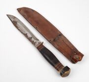 RUNNYMEDE TASMANIA, 21st REGIMENT OF FOOT helmet plate, antique gun case, rifle holster, military compass, bayonet, hunting knife plus an attractive antique military button display affixed to a leather belt. - 7